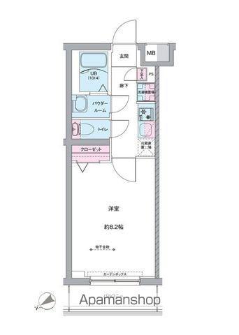 RELUXIA TOKYO イーストⅢ(1K/2階)の間取り写真