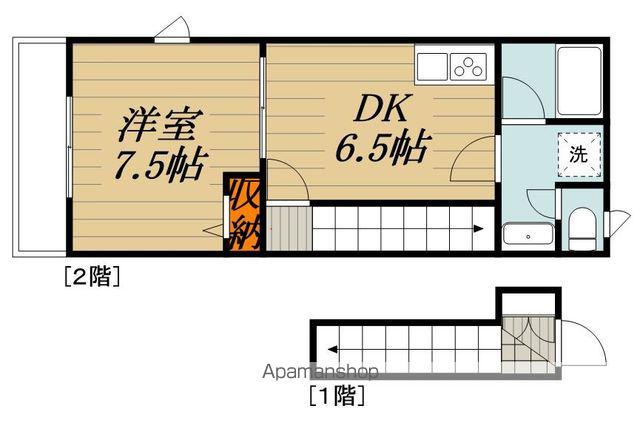 LUCENT・K(1DK/2階)の間取り写真