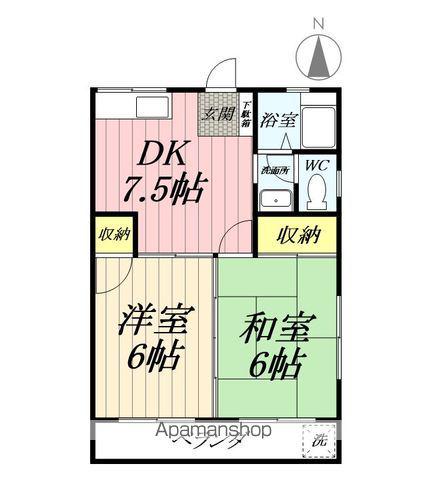 平野ハイツ(2DK/3階)の間取り写真