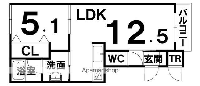 GRANO(1LDK/2階)の間取り写真