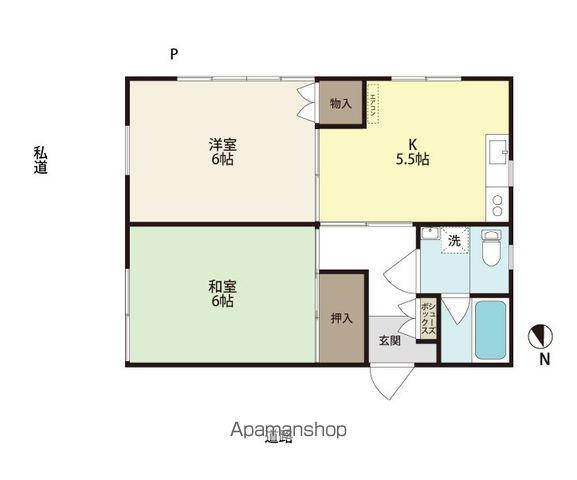 タウンコート栄A棟(2K/1階)の間取り写真