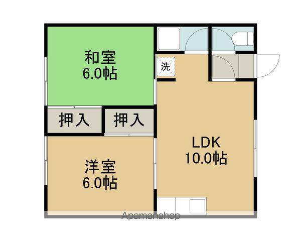 末広コーポ(2LDK/2階)の間取り写真