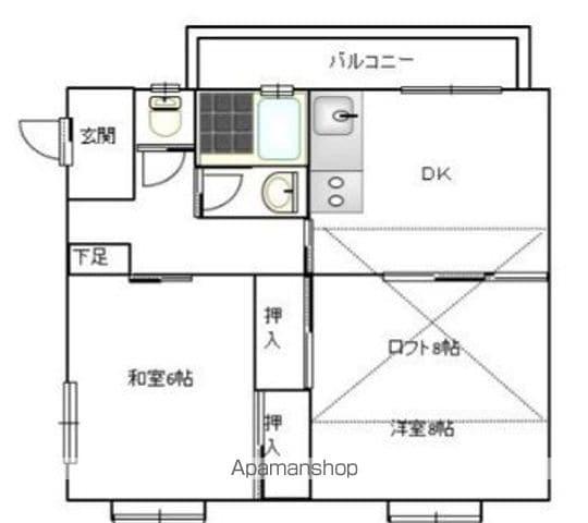 真海コーポ(2DK/2階)の間取り写真
