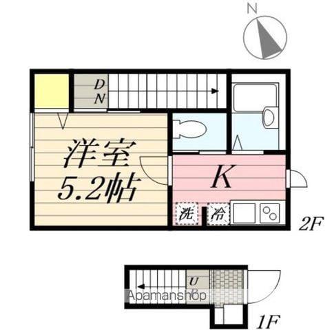 サザンコート府中(1K/2階)の間取り写真