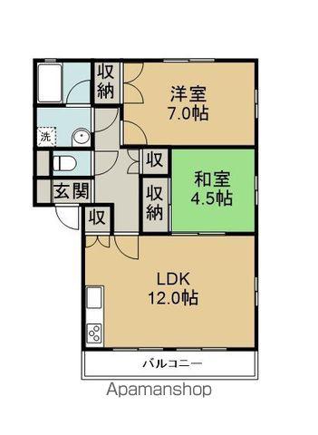 ヤマイチ館(2LDK/2階)の間取り写真