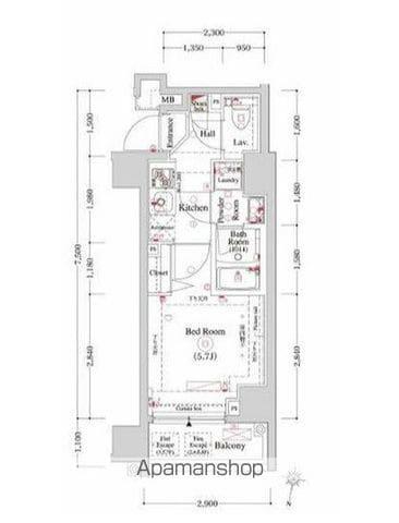 OMNIA横濱阪東橋(1K/3階)の間取り写真
