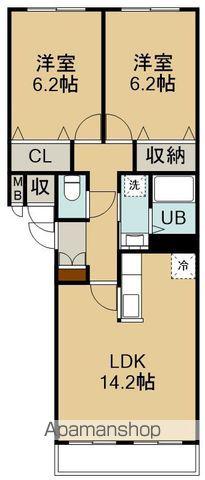 ベネフィット フルール(2LDK/4階)の間取り写真