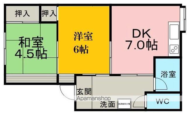 山口ハイツ(2DK/1階)の間取り写真
