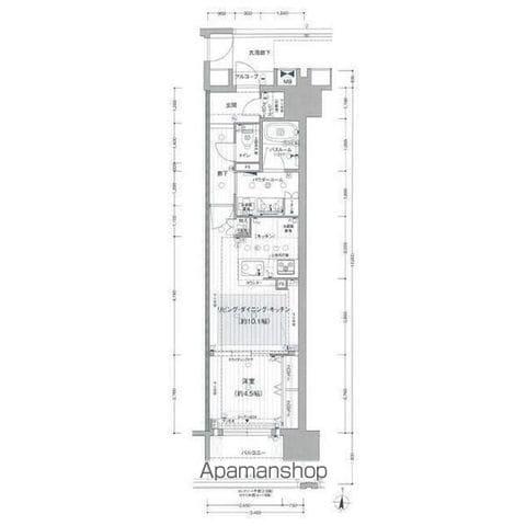 プレサンスジェネ新栄町駅前 葵(1LDK/13階)の間取り写真