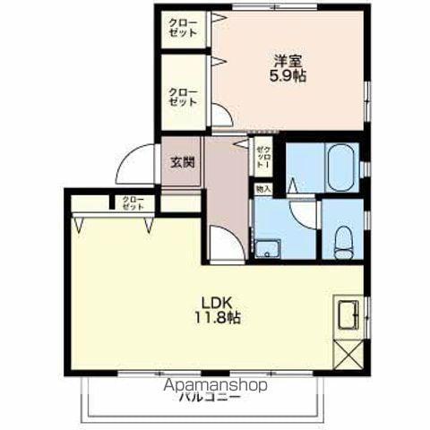 カーサ・マッローネ(1LDK/1階)の間取り写真