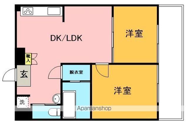 パラスト明大前(2DK/7階)の間取り写真