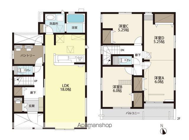 つくばエクスプレス 八潮駅 徒歩18分 2階建 築7年(3SLDK)の間取り写真