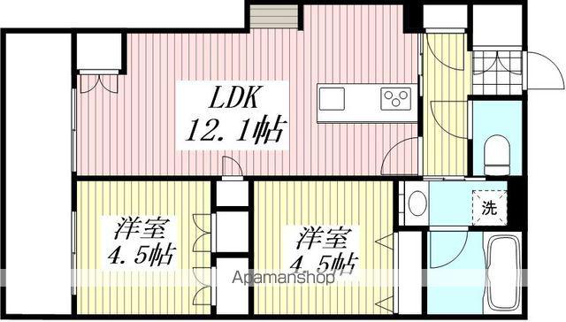 キルシュ ブリューテ 2(2LDK/1階)の間取り写真