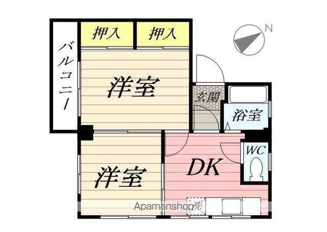 光風台コーポ(2DK/3階)の間取り写真
