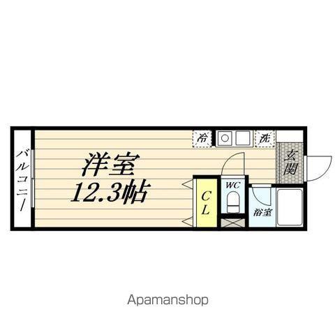 レオンT(ワンルーム/1階)の間取り写真