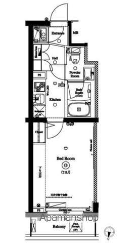 AXAS明大前(1K/2階)の間取り写真