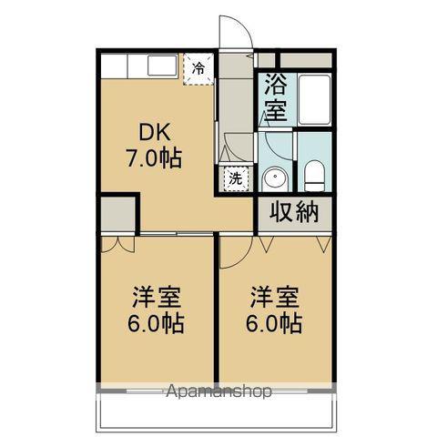 メゾンベルツリー(2DK/1階)の間取り写真