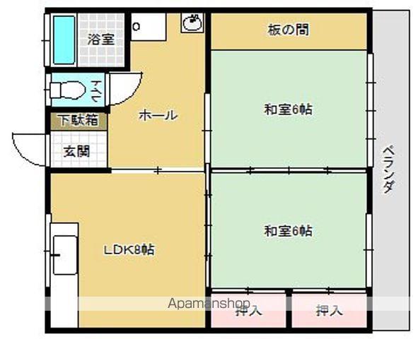 クラインハウス(2DK/2階)の間取り写真