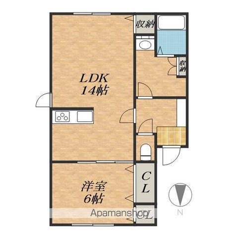 エトワールリゲル(1LDK/1階)の間取り写真