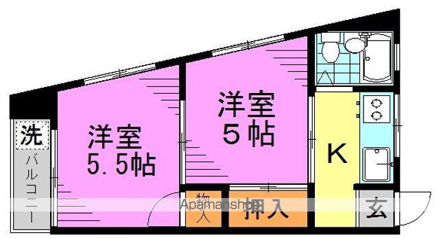 シャンボール高円寺(2K/7階)の間取り写真