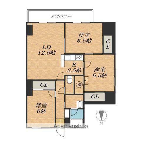 CENTER CITY3(3LDK/8階)の間取り写真