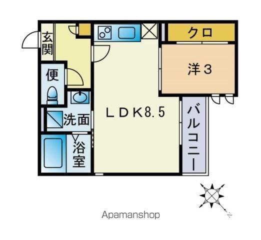 GRANDTIC LE LIEN(1LDK/1階)の間取り写真