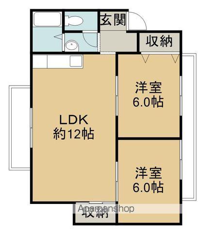 ペアハイツ Ⅰ(2LDK/2階)の間取り写真