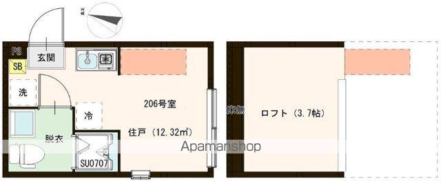 ソラニア上井草(ワンルーム/2階)の間取り写真