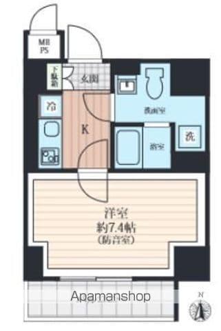 WHARF BO-ON 住吉(1K/5階)の間取り写真