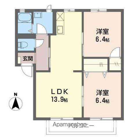 フレグランス上杉A(2LDK/1階)の間取り写真