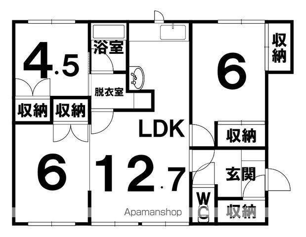 ハイツKIHIRU(3LDK/1階)の間取り写真