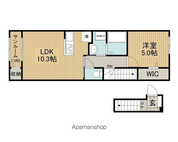 エクラテラス A(1LDK/2階)の間取り写真
