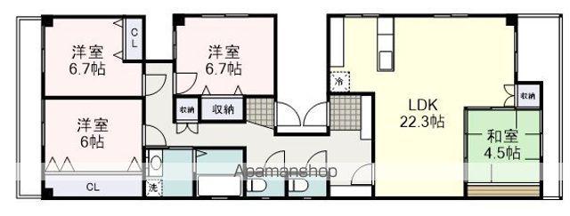 芝田ビル(4LDK/4階)の間取り写真