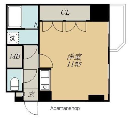 ベルビュー支倉(ワンルーム/12階)の間取り写真