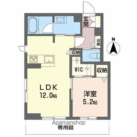 ロイヤルグランコート虎丸(1LDK/1階)の間取り写真