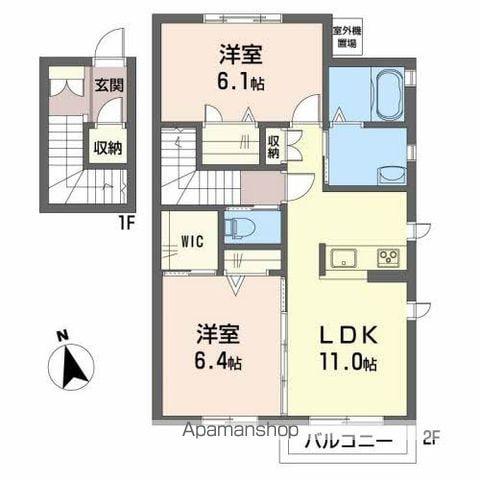 グランツコート(2LDK/2階)の間取り写真