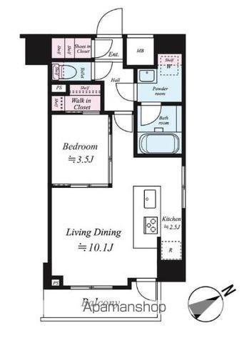 LOG上野駅前(1LDK/12階)の間取り写真