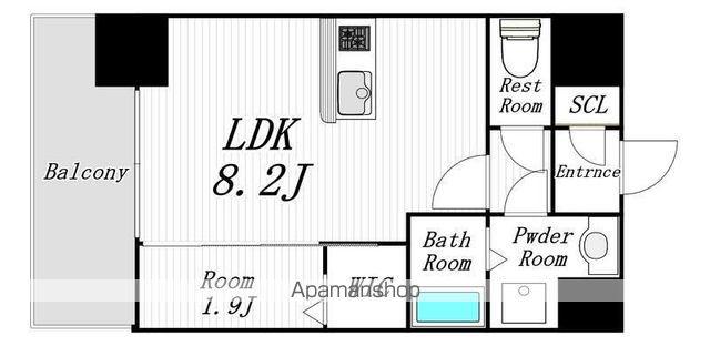 YAKUIN 037 RESIDENCE 旧薬院SUR(1LDK/7階)の間取り写真