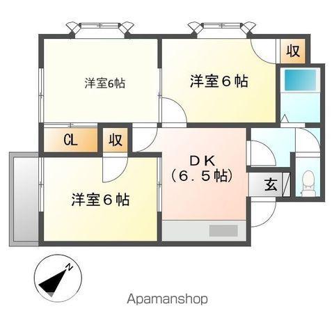 ルーミー富士37号館(3DK/2階)の間取り写真