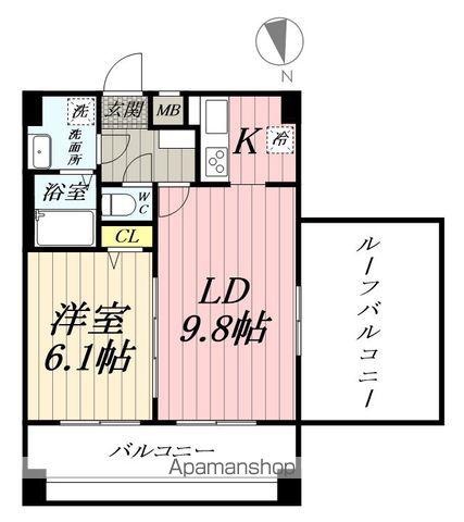 アーバハイツ六町環七北通(1LDK/7階)の間取り写真