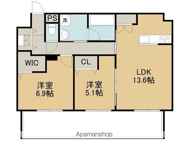 ジュノール千歳真々地(2LDK/1階)の間取り写真