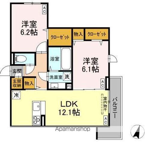 ビューテラスII(2LDK/2階)の間取り写真