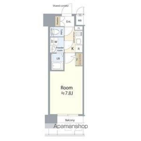 エスリード名古屋サザンプレイス(1K/13階)の間取り写真