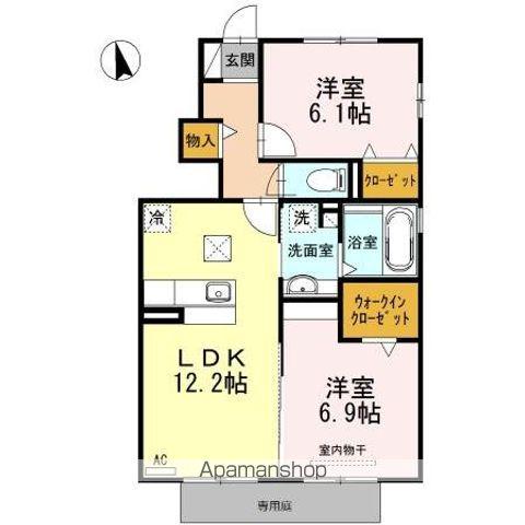 プラセール(2LDK/1階)の間取り写真