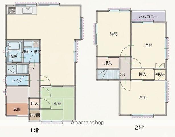 阪和線 六十谷駅 徒歩26分 2階建 築34年(4LDK)の間取り写真