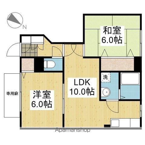 ルミエール(2LDK/1階)の間取り写真