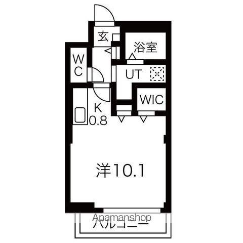 プレミアムキャッスル西春Ⅱ(ワンルーム/1階)の間取り写真