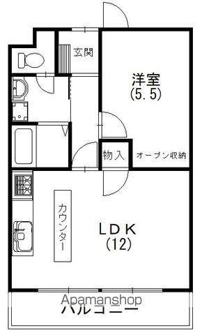 MOKA NEXT IKENOUCHI(1LDK/1階)の間取り写真