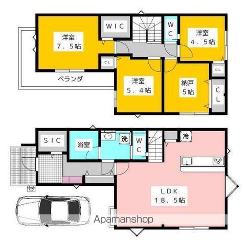 西武鉄道新宿線 下井草駅 徒歩6分 2階建 築1年(3SLDK)の間取り写真