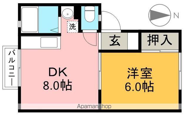 すばる針木 A棟(1DK/2階)の間取り写真